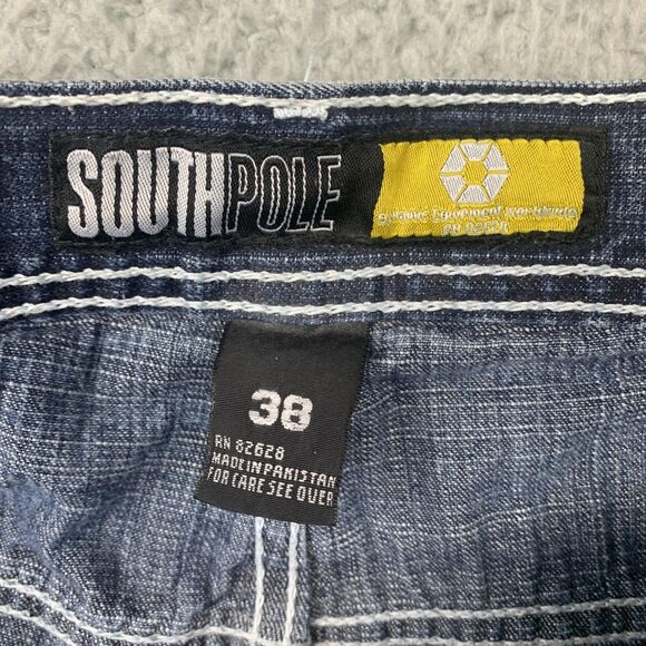 Southpole Denim Shorts Mens 38 Blue Jorts Relaxed Fit Streetwear Y2K - Picture 9 of 15